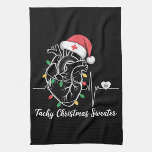 Heart Anatomy Christmas Nurse Cardiac Tachy Xmas Kitchen Towel