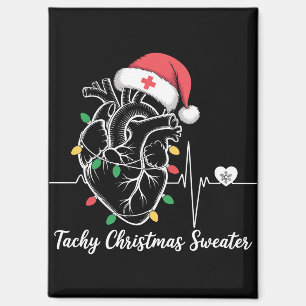 Heart Anatomy Christmas Nurse Cardiac Tachy Xmas Magnet