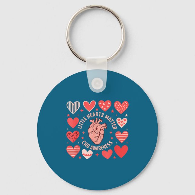 Heart Anatomy Valentine Little Hearts Chd Awarenes Keychain (Front)