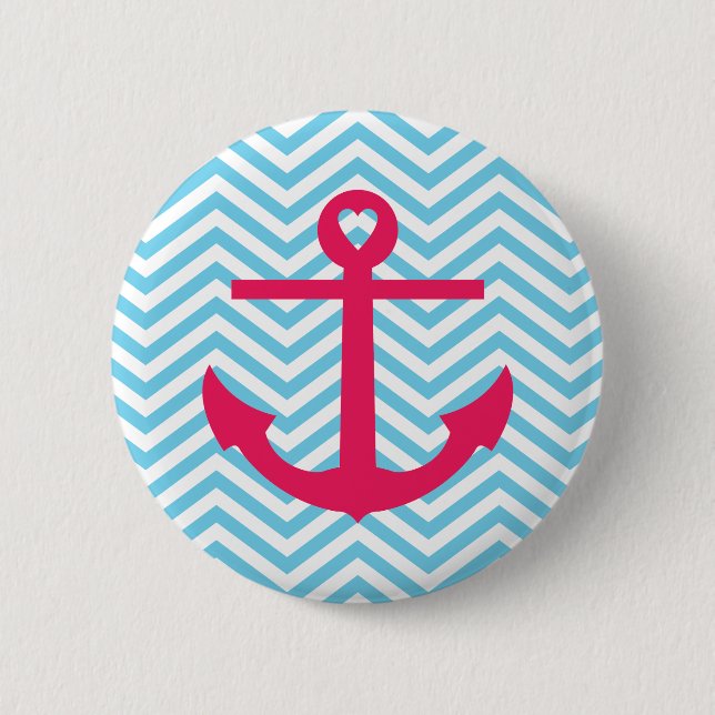 Heart Anchor 2 Inch Round Button (Front)