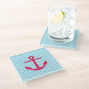 Heart Anchor Glass Coaster