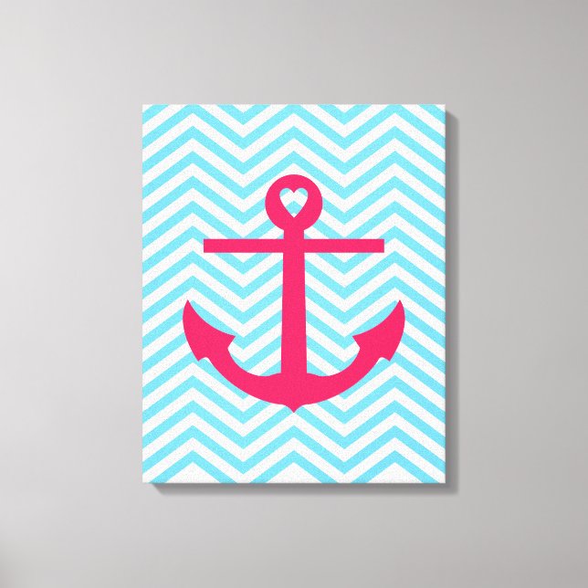Heart Anchor Wall Canvas Print (Front)