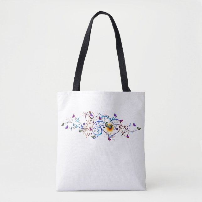 Heart and butterflies  tote bag (Front)