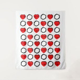 Heart and Crown of thorns Christian Tapestry
