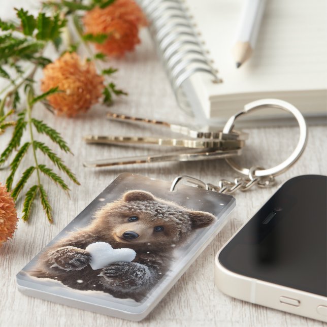 Heart and Cub Keychain (Front Right)