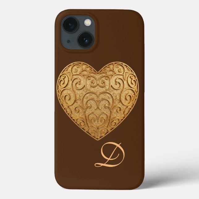 Heart and "D" Initial Phone Cover – Modern Love De (Back)