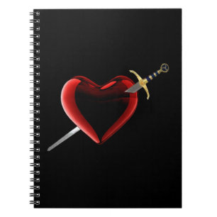 Heart And Dagger Spiral Notebook