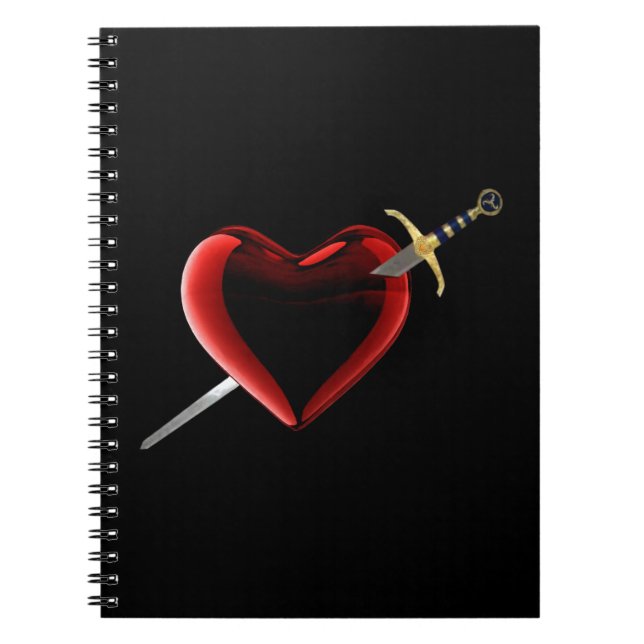 Heart And Dagger Spiral Notebook (Front)