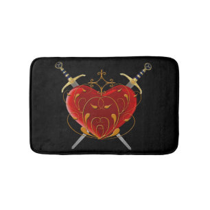 Heart And Daggers Bath Mat