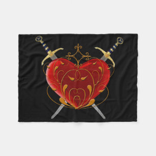 Heart And Daggers Fleece Blanket
