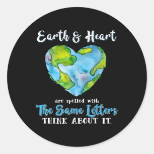Heart And Earth Day Planet Anniversary Earth Day E Classic Round Sticker
