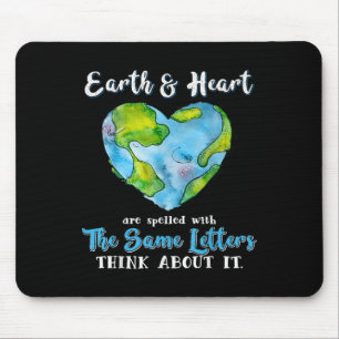Heart And Earth Day Planet Anniversary Earth Day E Mouse Pad