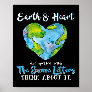 Heart And Earth Day Planet Anniversary Earth Day E Poster