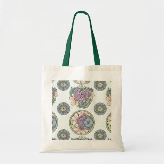 Heart and flowers doodle art design tote bag