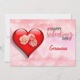 Heart and Flowers for a special someone Holiday Card