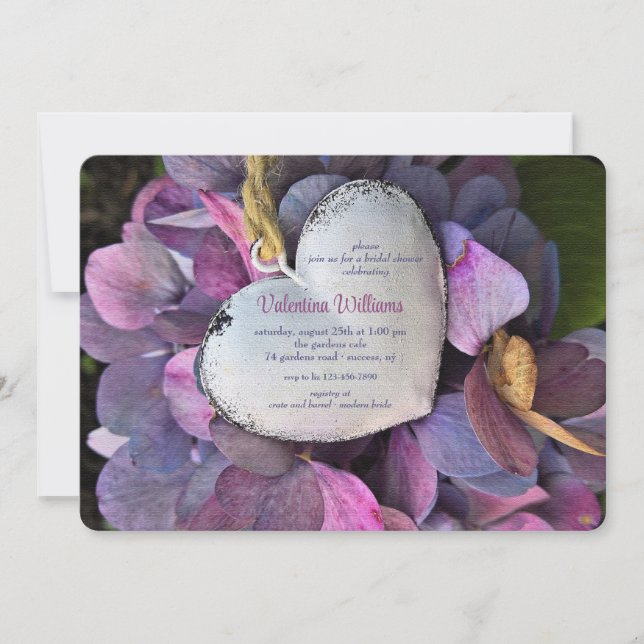 Heart and Flowers Invitation (Front)