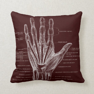 heart and hand - anatomy throw pillow