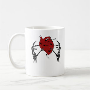 Heart And Hands - Skeleton Heart Hands Coffee Mug