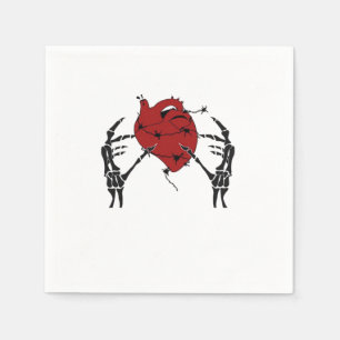 Heart And Hands - Skeleton Heart Hands  Napkin