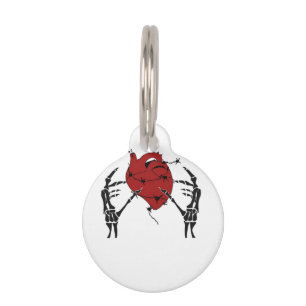 Heart And Hands - Skeleton Heart Hands Pet Tag