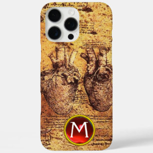 Heart And Its Blood Vessels Parchment Gem Monogram iPhone 16 Pro Max Case