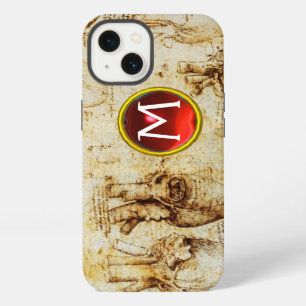 Heart And Its Blood Vessels Parchment Gem Monogram iPhone 13 Case