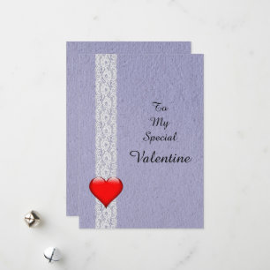 Heart and Lace Special Valentine Holiday Card