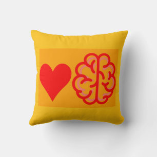 Heart and Mind Throw Pillow