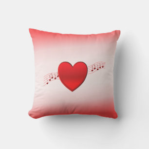 Heart and Music Outdoor Pillow