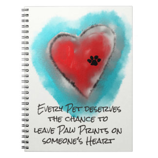 Heart and Paw Print Notebook