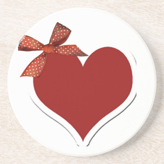Heart and Ribbon Coaster (Front)