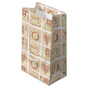 Heart and Ring Woodblock Drawings Small Gift Bag