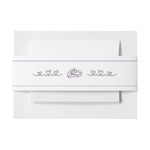 Heart and Rings Wedding theme Invitation Belly Band