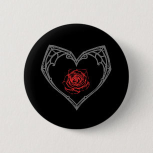 Heart and Rose Button