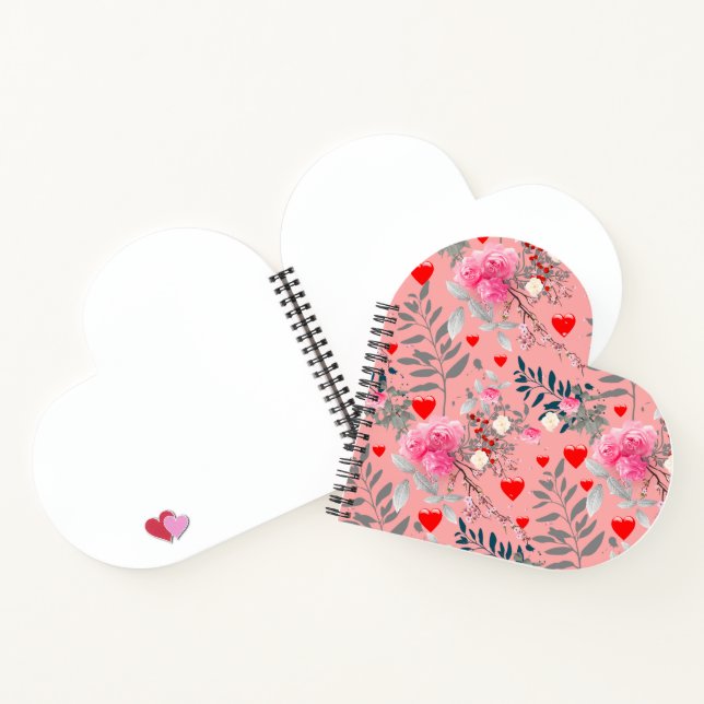 Heart and Rose Notebook (Inside)
