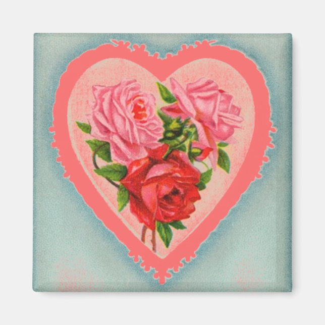 Heart and Roses Magnet (Front)
