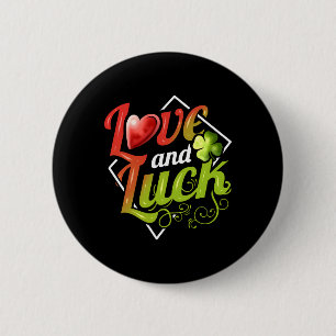 Heart And Shamrock Love And Luck On St Patricks 2 Inch Round Button