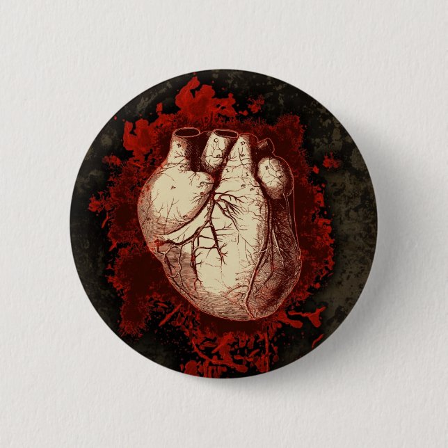 Heart and Spatter 2 Inch Round Button (Front)