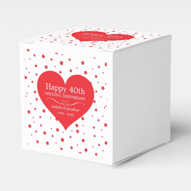 Heart And Stars Favor Box (Front Side)