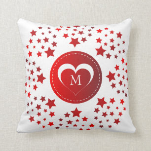 Heart And Stars Pattern  Throw Pillow