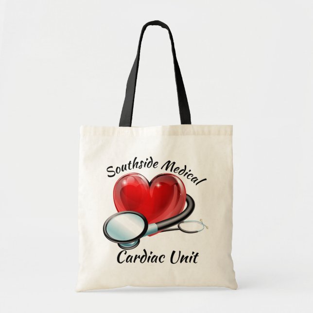 Heart and Stethoscope Budget Tote Bag (Front)