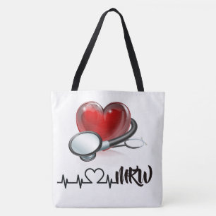 Heart and Stethoscope Large Tote Bag