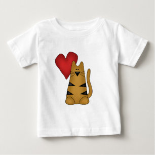 Heart and Striped Cat Tshirts and Gifts