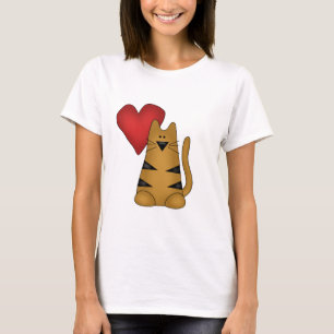 Heart and Striped Cat Tshirts and Gifts