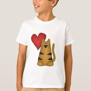 Heart and Striped Cat Tshirts and Gifts
