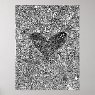 "Heart and Symbols" LARGE Poster