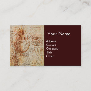 Heart and the Bronchial Arteries, Medical Monogram Business Card