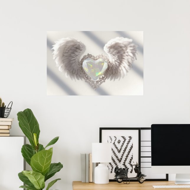 *~*~ Heart Angel Wings  AP78 Opal Crystal Poster (Home Office)