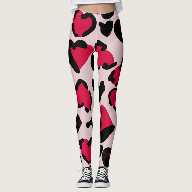 Heart Animal print Leggings (Front)