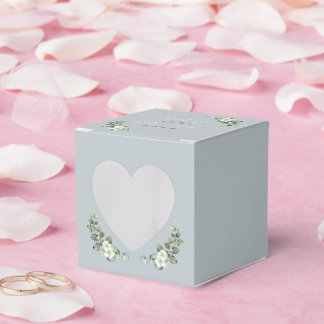 Heart Appetture Modern eucalyptus Wedding Favor Box